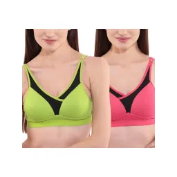 Floret Pack of 2 Full-Coverage Sports Bras T 3001 - Multi-Color-picture-13