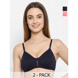 Floret Pack Of 2 Medium Coverage Non Padded T-shirt Bra- All Day Comfort-picture-14