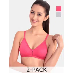 Floret Pack Of 2 Medium Coverage Non Padded T-shirt Bra- All Day Comfort-picture-32