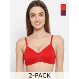 Floret Pack of 2 Medium Coverage Non Padded T-Shirt Bra With All Day Comfort-picture-23