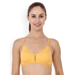 Floret Pack of 2 Mustard & Grey Solid Non-Wired Non Padded T-shirt Bras image 2