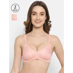 Floret Pack of 2 Pink & White Floral T-shirt Bras-picture-22