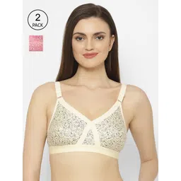 Floret Pack Of 2 Printed Non-Padded Non-Wired Everyday Bra Cross Fit Print_China-picture-22