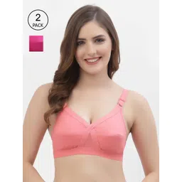 Floret Pack of 2 Rose & Magenta Non-Padded Non-Wired Everyday Bras-picture-25