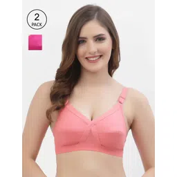 Floret Pack of 2 Rose Pink & Magenta Non Wired Full Coverage Everyday Bra-picture-20