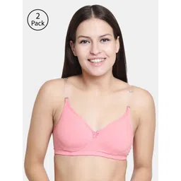 Floret Pack Of 2 Rose Solid Non-Wired Lightly Padded T-shirt Bra F20560-picture-40