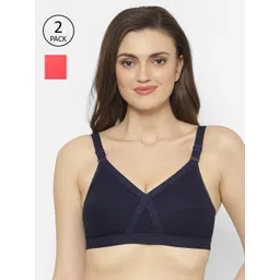 Floret Pack Of 2 Solid Non-Padded Non-Wired Everyday Bras Cross Fit-picture-15