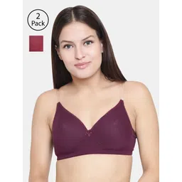 Floret Pack Of 2 Solid Non-Wired Lightly Padded T-shirt Bra F20560-picture-22