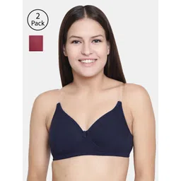 Floret Pack Of 2 Solid Non-Wired Lightly Padded T-shirt Bra F20560-picture-24