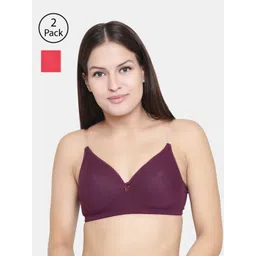 Floret Pack Of 2 Solid Non-Wired Lightly Padded T-shirt Bra F20560-picture-27