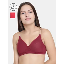 Floret Pack Of 2 Solid Non-Wired Lightly Padded T-shirt Bra F20560-picture-20