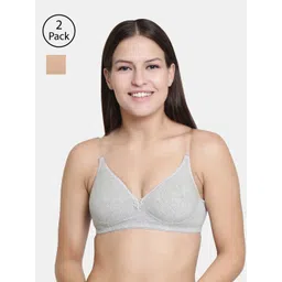 Floret Pack Of 2 Solid Non-Wired Lightly Padded T-shirt Bra F20560 image 1