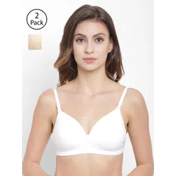Floret Pack Of 2 Solid Non-Wired Lightly Padded T-shirt Bra T3029-picture-31