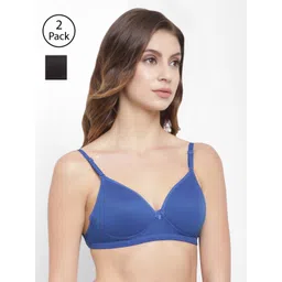 Floret Pack Of 2 Solid Non-Wired Lightly Padded T-shirt Bra T3029-picture-35