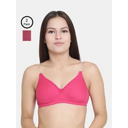 Floret Pack of 2 Solid Non-Wired Lightly Padded T-shirt Bras-picture-21