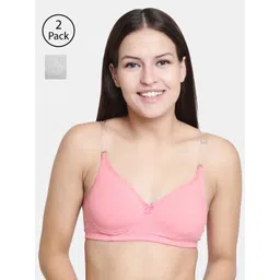 Floret Pack of 2 Solid Non-Wired Lightly Padded T-shirt Bras-picture-36