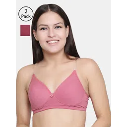 Floret Pack of 2 Solid Non-Wired Lightly Padded T-shirt Bras F20560-picture-17