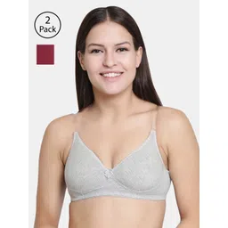 Floret Pack of 2 Solid Non-Wired Lightly Padded T-shirt Bras F20560-picture-30