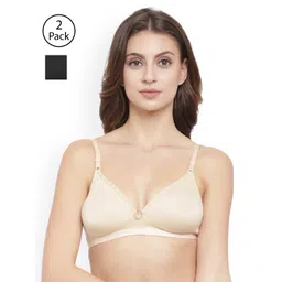 Floret Pack of 2 Solid Non-Wired Lightly Padded T-shirt Bras T3058-picture-32