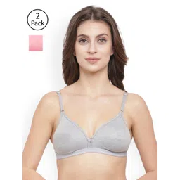 Floret Pack of 2 Solid Non-Wired Lightly Padded T-shirt Bras T3058-picture-31
