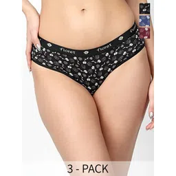 Floret Pack of 3 anti Microbial Mid Rise Basic Briefs-picture-21
