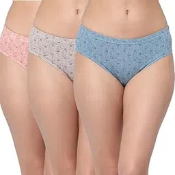 floret Pack of 3 Hipster Panties for Women's Mid Waist High Coverage iner-Elastic Panty/Underwear/Briefs/Lingerie/Undies/Hipstar-picture-12