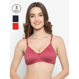 Floret Pack Of 3 Rose Gold & Red T-shirt Bras-picture-19