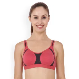 Floret Red & Red Solid Non-Wired Non Padded Sports Bra-picture-11