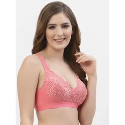 Floret Red & Rose Pack Of 2 Floral Lace Bra image 2