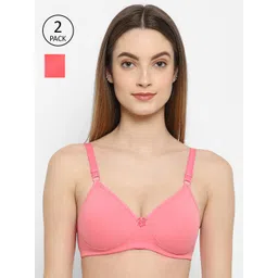 Floret Rose & Red Pack Of 2 Lightly Padded Push-Up Bra-picture-12