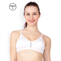 Floret White Solid Pack Of 3 Non-Wired T-shirt Bra Katrina_White-White-White_40B-picture-43