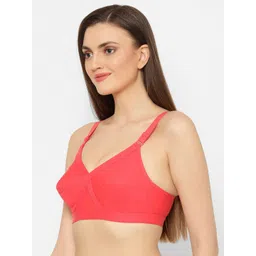 Floret Women Pack of 2 Coral-Coloured Solid Non-Wired Non-Padded Everyday Bras Cross Fit image 2