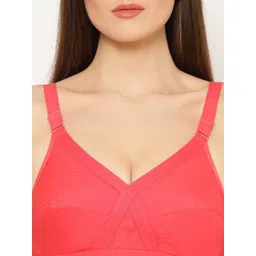 Floret Women Pack of 2 Coral-Coloured Solid Non-Wired Non-Padded Everyday Bras Cross Fit image 3