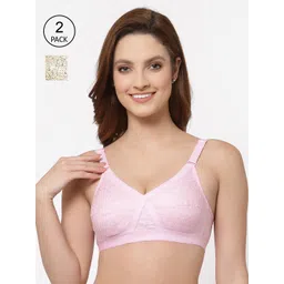 Floret Women Pack of 2 Printed Non-Padded Non-Wired Everyday Bras Cross Fit Print_-picture-20