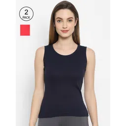 Floret Women Pack Of 2 Solid Cotton Camisoles-picture-13