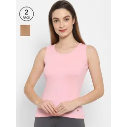 Floret Women Pack Of 2 Solid Cotton Camisoles-picture-34
