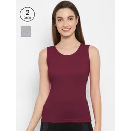 Floret Women Pack Of 2 Solid Cotton Camisoles-picture-31