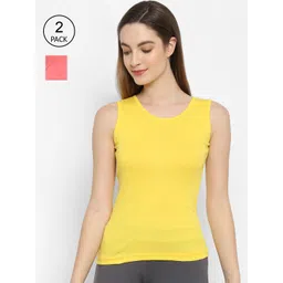 Floret Women Pack Of 2 Solid Cotton Camisoles-picture-17