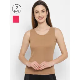 Floret Women Pack of 2 Solid Cotton Camisoles-picture-24