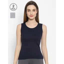 Floret Women Pack Of 2 Solid Cotton Camisoles image 1
