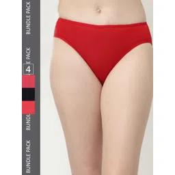Floret Women Pack Of 4 Hipster Briefs 1400_Red-Rose-Navy-Tomato_S-picture-18
