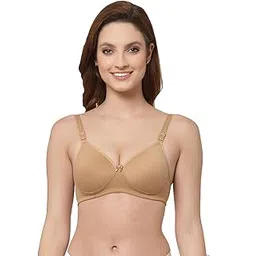 floret Women's Lightly Padded/Seamless-Cups with Non-Wired Full Coverage T-Shirt Bra-picture-22