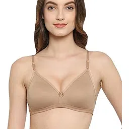 floret Women's Non Padded/Non-Wired & Medium Coverage Deep-Neck/Narrow Back T-Shirt Bra Black-picture-55