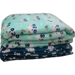 Florida All Season Ultra Soft Kids AC Blanket/Baby Wrapper/Flannel Baby Blanket for 0-5 Yrs Kids(110x140cm) Pack of 2, lightweight, Sea green blue-picture-10