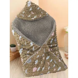 Florida Brown & Grey Cartoon Characters Swaddler Wrapper Flannel Single Bed Blanket-picture-28