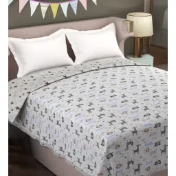 florida Grey Abstract Cotton 80 GSM Double Bed Reversible Dohar-picture-33