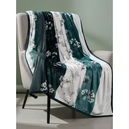 Florida Sea Green & Green Floral Microfiber Mild Winter 233 GSM Blanket-picture-27