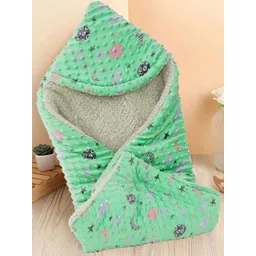 Florida Sea Green & Pink Cartoon Characters Swaddler Wrapper Flannel Single Bed Blanket-picture-22