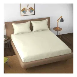 florida White Solid 144 TC Cotton King Sized Bedsheet Bedsheet 2 Pillow Shades Collection-picture-32