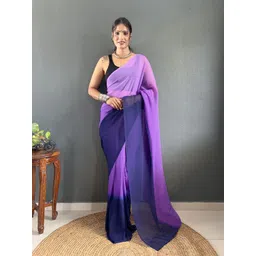 FLOURIOUS Ombre Printed Pure Georgette Saree-picture-17